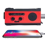 Stuff Certified® 2000mAh Radio Powerbank op Zonne-energie met Dynamo - Ingebouwde Zaklamp - FM/AM Externe Noodaccu Batterij Oplader Charger Wit