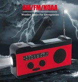 Stuff Certified® 2000 mAh Radio Solar Power Bank mit Dynamo - Eingebaute Taschenlampe - UKW/MW Externe Notbatterie Batterieladegerät Ladegerät Rot