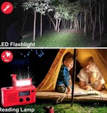 WAYHOOM 4000mAh Radio Solar Power Bank with Dynamo - Built-in Flashlight - FM/AM External Emergency Battery Battery Charger Charger Wine Red