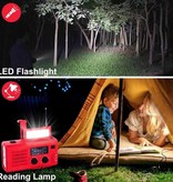 WAYHOOM 4000 mAh Radio Solar Power Bank mit Dynamo - Eingebaute Taschenlampe - UKW/MW Externe Notbatterie Batterieladegerät Ladegerät Blau