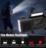 WAYHOOM 4000mAh Radio Solar Power Bank with Dynamo - Built-in Flashlight - FM/AM External Emergency Battery Battery Charger Charger Black