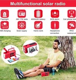 WAYHOOM 4000mAh Radio Solar Power Bank with Dynamo - Built-in Flashlight - FM/AM External Emergency Battery Battery Charger Charger Red