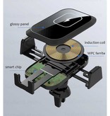 Hicbest Bezprzewodowa ładowarka samochodowa Qi 15W - Airvent Clip Charger Uniwersalna bezprzewodowa podkładka do ładowania samochodowego Czarna