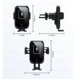 Hicbest Qi Draadloze Autolader 15W - Airvent Clip Oplader Universeel Wireless Car Charging Pad Zwart