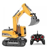 Hapybas Grúa excavadora RC con control remoto - Máquina de juguete controlable a escala 1:24 Controlada por radio