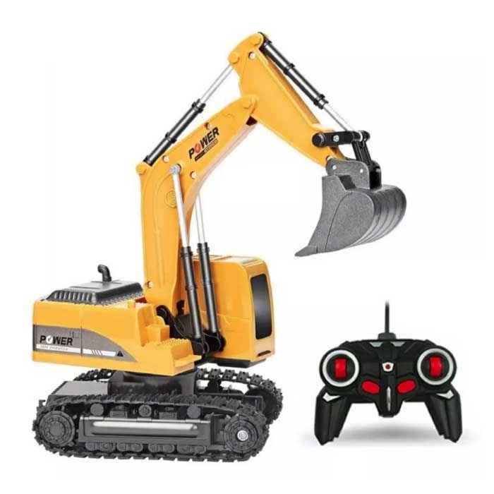 Grúa excavadora RC con control remoto - Máquina de juguete controlable a escala 1:24 Controlada por radio