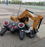 Hapybas Grúa excavadora RC con control remoto - Máquina de juguete controlable a escala 1:24 Controlada por radio