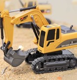 Hapybas Grúa excavadora RC con control remoto - Máquina de juguete controlable a escala 1:24 Controlada por radio