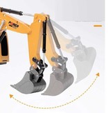 Hapybas RC Excavator Crane with Remote Control - Controllable Toy Machine at 1:24 Scale Radio Controlled