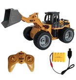 Huina Tractor excavadora RC con control remoto - Máquina de juguete controlable a escala 1:18 Aleación de metal controlada por radio