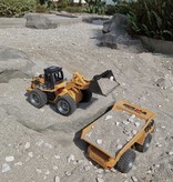 Huina Tracteur d'excavatrice RC avec télécommande - Machine jouet contrôlable à l'échelle 1:18 en alliage métallique radiocommandé