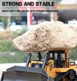 Huina RC Bulldozer met Afstandsbediening - Bestuurbaar Speelgoed Tractor Graafmachine op 1:16 Schaal Radiografisch Metaallegering