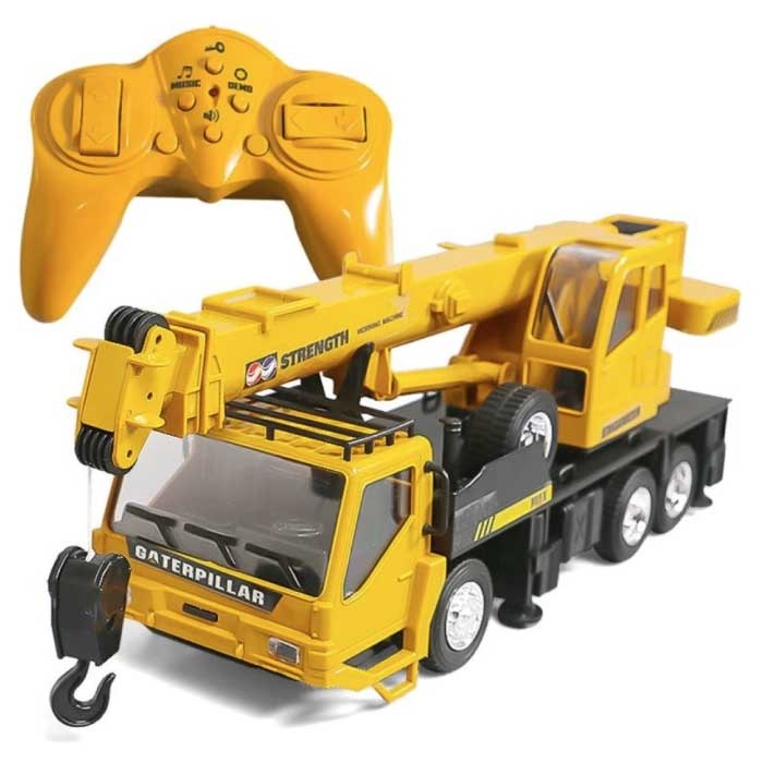 RC Lifting Crane with Remote Control - Controllable Toy Machine Radio Controlled Metal Alloy