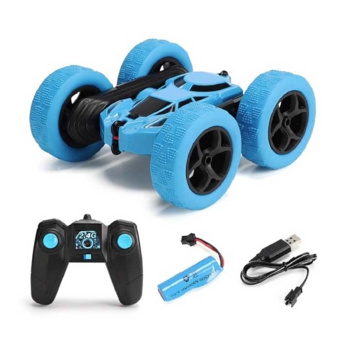 Coche RC con control remoto - Juguete controlable todoterreno Radio de coche de doble cara azul