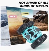 Stuff Certified® Samochód kaskaderski z pilotem — sterowalna zabawka kaskaderska Dwustronny samochód niebieski