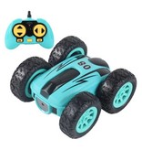 Stuff Certified® Stunt Car with Remote Control - Steerable Stunt Racer Toy Double Sided Car Blue