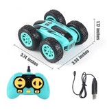 Stuff Certified® Stunt Car avec télécommande - Steerable Stunt Racer Toy Double Sided Car Blue