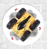 Stuff Certified® Samochód kaskaderski z pilotem — sterowana zabawka kaskaderska Dwustronny samochód żółty
