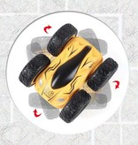 Stuff Certified® Stunt Car with Remote Control - Steerable Stunt Racer Toy Double Sided Car Yellow