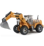 JIMITA Tractor excavadora con control remoto - Máquina de juguete controlable en aleación de metal controlada por radio a escala 1:32