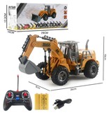 JIMITA Excavator Tractor with Remote Control - Controllable Toy Machine in 1:32 Scale Radio Controlled Metal Alloy