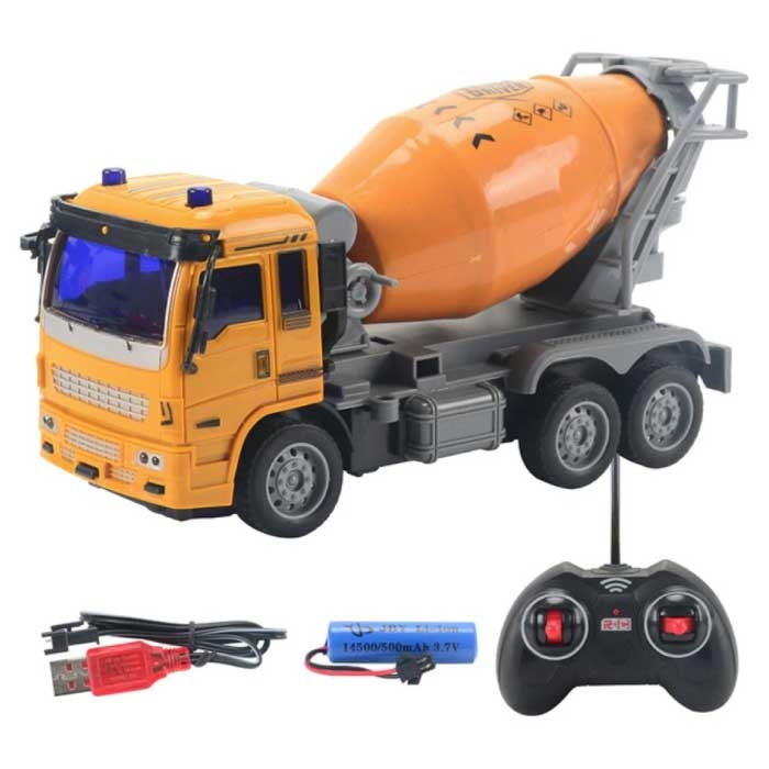 RC Concrete Mixer with Remote Control - Radio Cement Mixer Machine at 1:32 Scale