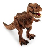 Stuff Certified® Dinosaurio RC T-Rex con control remoto - Robot de juguete controlado por infrarrojos Marrón