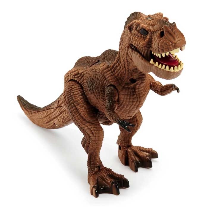 RC T-Rex Dinosaur with Remote Control - Infrared Controlled Toy Robot Brown