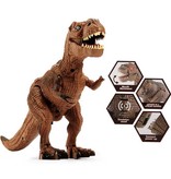 Stuff Certified® Dinosaure RC T-Rex avec télécommande - Robot jouet contrôlé par infrarouge Marron