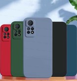 Wolfsay Custodia in silicone quadrato per Xiaomi Redmi Note 10 Pro Max - Custodia morbida e opaca per liquidi blu