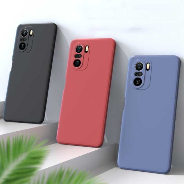 Wolfsay Xiaomi Redmi Note 11 Quadratische Silikonhülle - Weiche, matte Hülle, flüssige Abdeckung, graublau