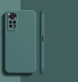 Wolfsay Xiaomi Redmi Note 10 4G Square Silicone Case - Soft Matte Case Liquid Cover Dark Green