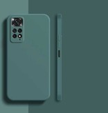 Wolfsay Xiaomi Redmi Note 11 Pro Plus Square Silicone Case - Soft Matte Case Liquid Cover Dark Green