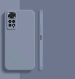 Wolfsay Custodia in silicone quadrato per Xiaomi Redmi Note 11 Pro Plus - Custodia morbida opaca Liquid Cover Grey Blue