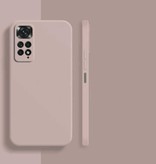 Wolfsay Xiaomi Redmi Note 11S 4G Kwadratowe silikonowe etui - Miękki matowy pokrowiec Płynna osłona Różowa