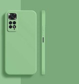 Wolfsay Custodia in silicone quadrato Xiaomi Redmi Note 9 Pro Max - Custodia morbida opaca Liquid Cover verde