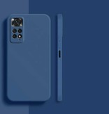 Wolfsay Custodia in silicone quadrato Xiaomi Redmi Note 9 Pro Max - Custodia morbida opaca Liquid Cover blu