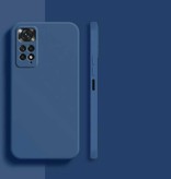 Wolfsay Xiaomi Redmi Note 9 Pro Max Square Silicone Case - Soft Matte Case Liquid Cover Blue