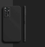 Wolfsay Xiaomi Redmi Note 11 Square Silicone Case - Soft Matte Case Liquid Cover Black