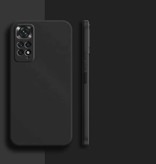 Wolfsay Xiaomi Redmi Note 10 5G Quadratische Silikonhülle - Weiche, matte Hülle, flüssige Abdeckung, schwarz