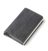 Stuff Certified® Portefeuille porte-cartes de crédit RFID - Étui en aluminium en cuir vintage avec pince à billets Gris