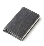 Stuff Certified® RFID-Kreditkartenhalter-Geldbörse - Vintage-Leder-Aluminium-Etui mit Geldscheinklammer Grau