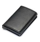 Stuff Certified® Portfel na karty kredytowe RFID - Aluminiowa obudowa ze skóry w stylu vintage z klipsem na pieniądze w kolorze czarnym