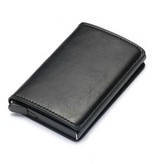 Stuff Certified® RFID Credit Card Holder Wallet - Vintage Leather Aluminum Case with Money Clip Black