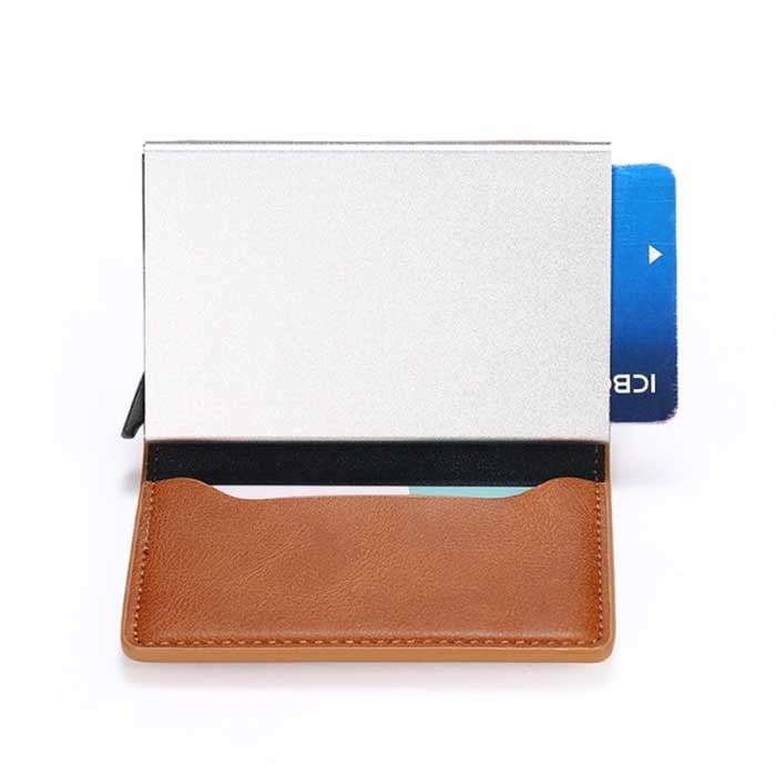 RFID Credit Card Holder Wallet - Vintage Leather Aluminum Case | Stuff  Enough