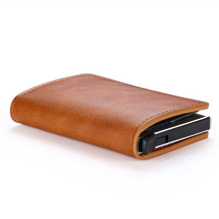 RFID Credit Card Holder Wallet - Vintage Leather Aluminum Case | Stuff  Enough