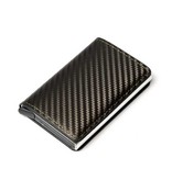 Stuff Certified® Portafoglio porta carte di credito RFID - Custodia in alluminio vintage in pelle con fermasoldi grigio