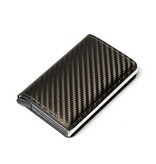 Stuff Certified® RFID Credit Card Holder Wallet - Vintage Leather Aluminum Case with Money Clip Gray