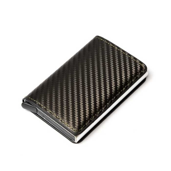 Stuff Certified® Portefeuille porte-cartes de crédit RFID - Étui en aluminium en cuir vintage avec pince à billets Gris