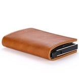 Stuff Certified® RFID Credit Card Holder Wallet - Vintage Leather Aluminum Case with Money Clip Gray